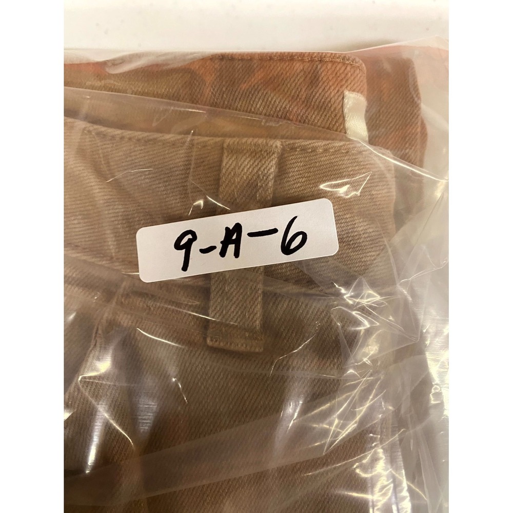 Molly Yeh Pants Womens 2 Brown Cotton Stretch Barrel Leg Flat Front Streetwear - Picture 12 of 12